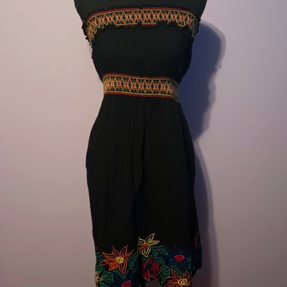 Forever 21 flower print strapless midi dress